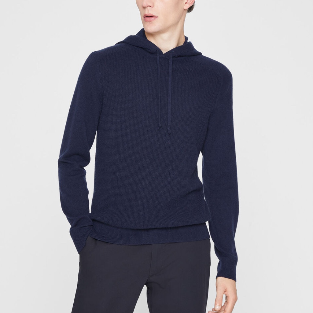 Textured Cashmere Hoodie - New With Tags - Never Worn - Navy